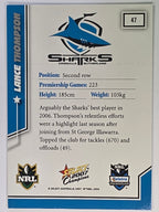 NRL 2007 Champions Base Card #47 Lance Thompson Cronulla Sutherland Sharks