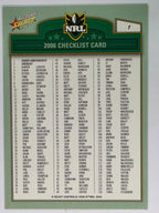 NRL 2006 Accolade Base Card #1 Header Card Checklist