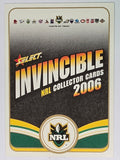 NRL 2006 Invincible Base Card #1 Checklist