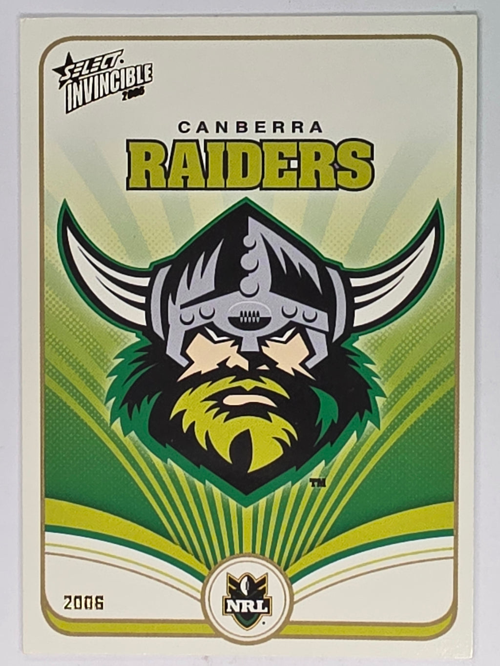 NRL 2006 Invincible Base Card #27 Canberra Raiders Logo