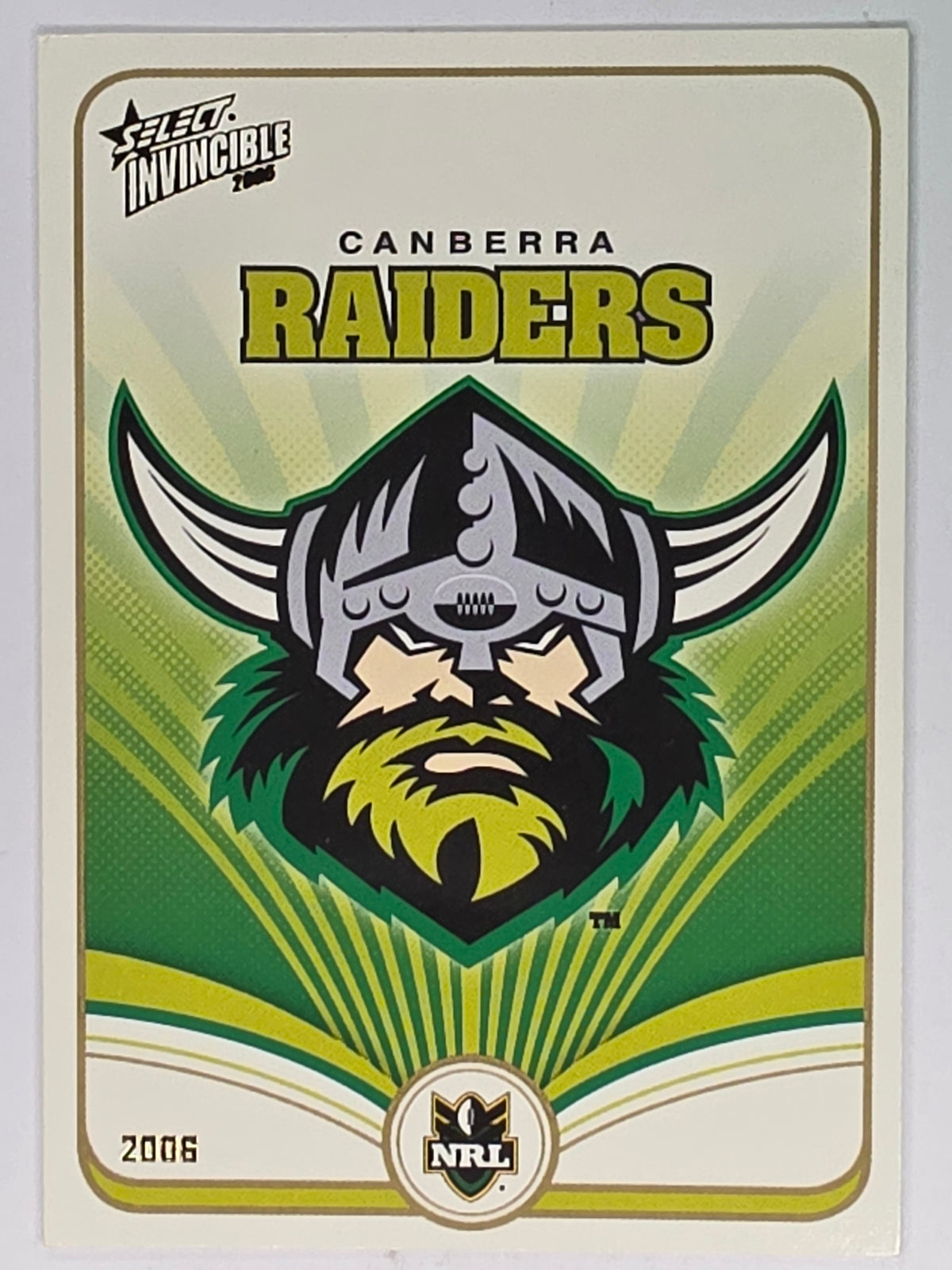 NRL 2006 Invincible Base Card #27 Canberra Raiders Logo
