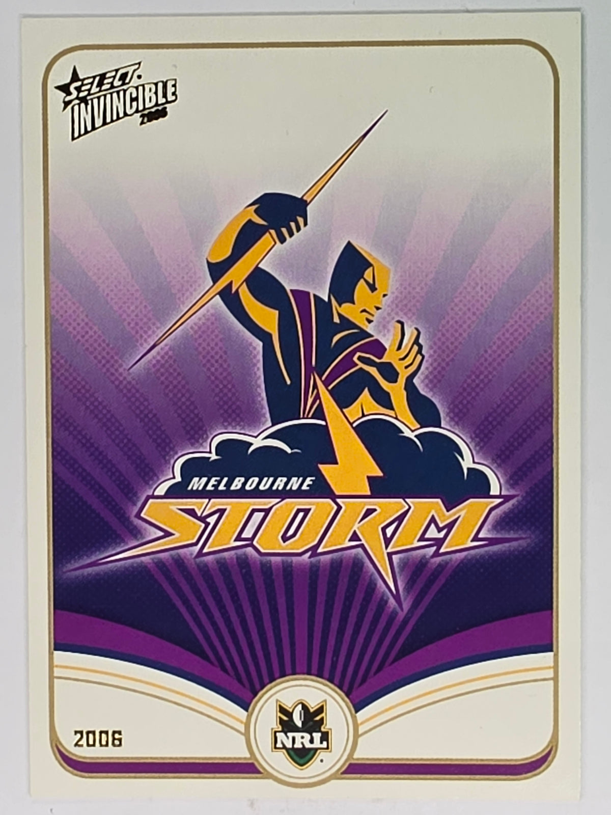 NRL 2006 Invincible Base Card #63 Melbourne Storm Logo