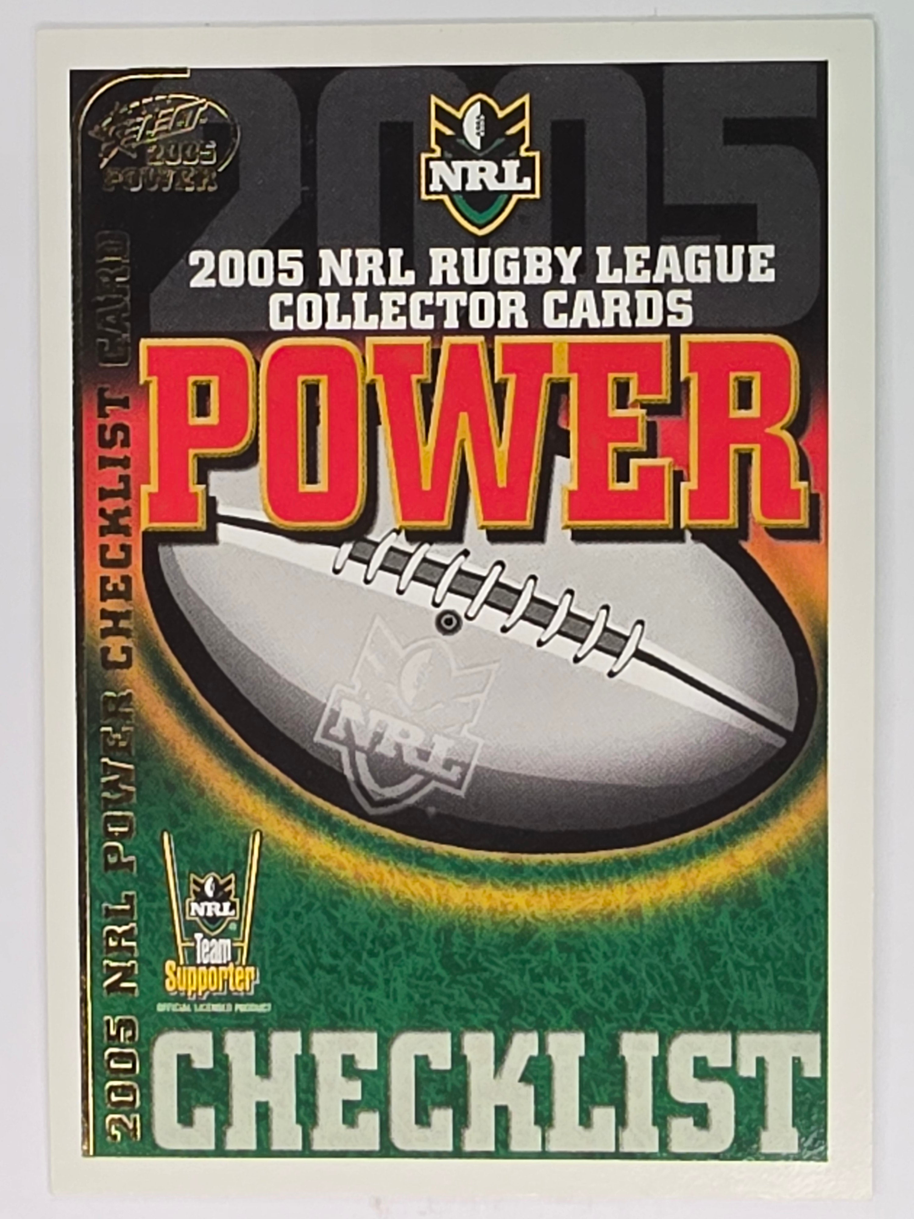 NRL 2005 Power Base Card #1 Checklist 1