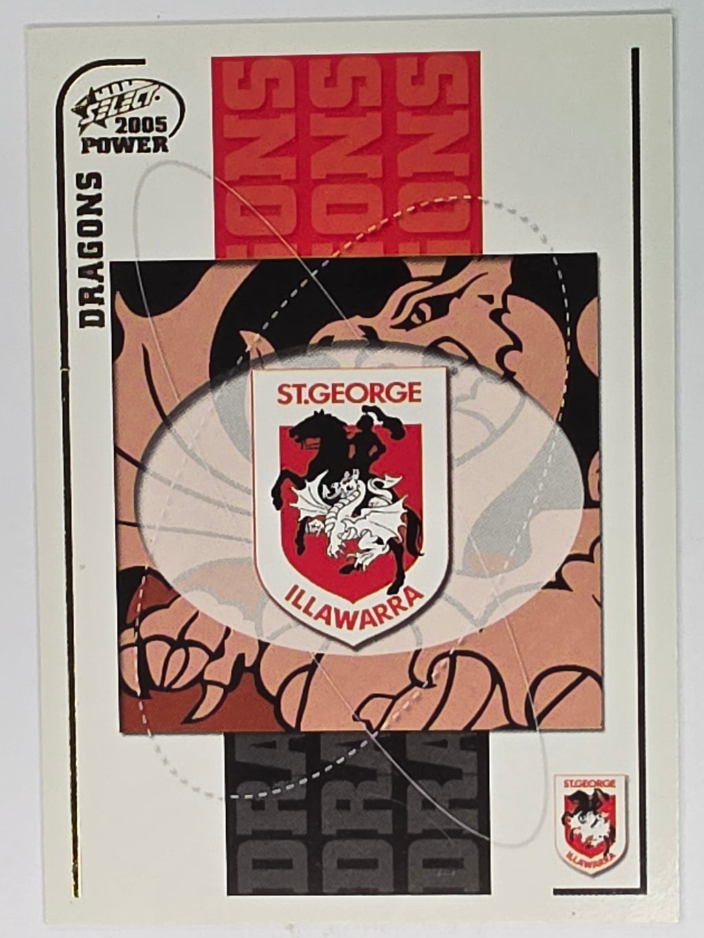 NRL 2005 Power Base Card #123 St George Illawarra Dragons Logo