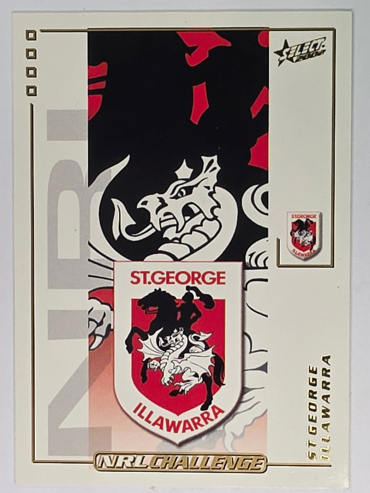NRL 2002 Challenge Base Card #63 St George Illawarra Dragons Logo