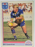 NRL 1992 Regina Base Card #48 Bill Greentree Parramatta Eels