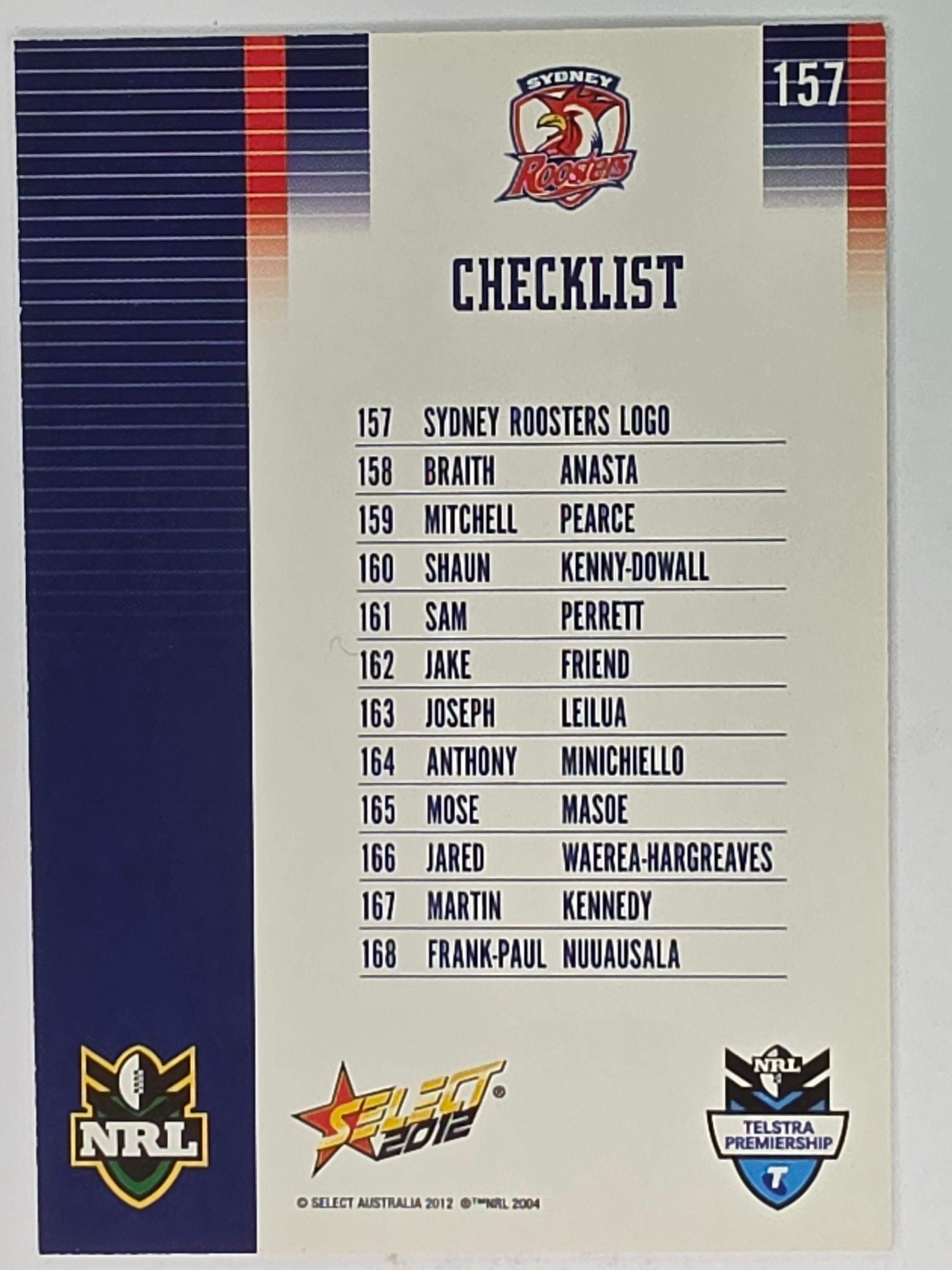 NRL 2012 Champions Base Card #157 Sydney Roosters Logo
