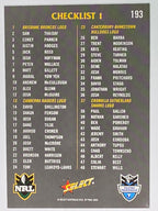 NRL 2012 Champions Base Card #193 Checklist 1