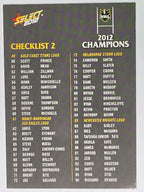 NRL 2012 Champions Base Card #194 Checklist 2