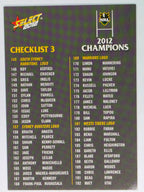 NRL 2012 Champions Base Card #195 Checklist 3