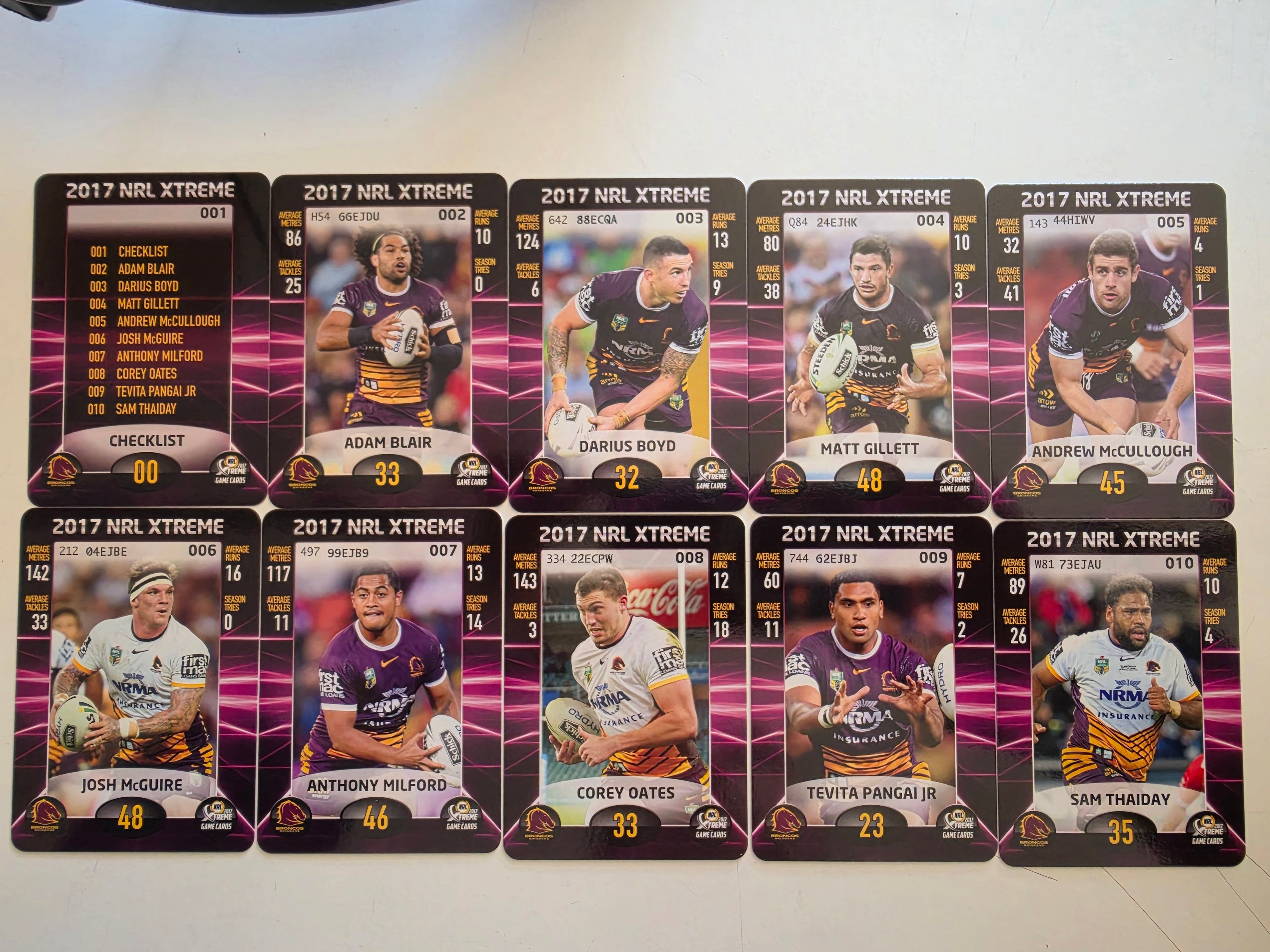 NRL 2017 Extreme | Brisbane Broncos Base Team Set