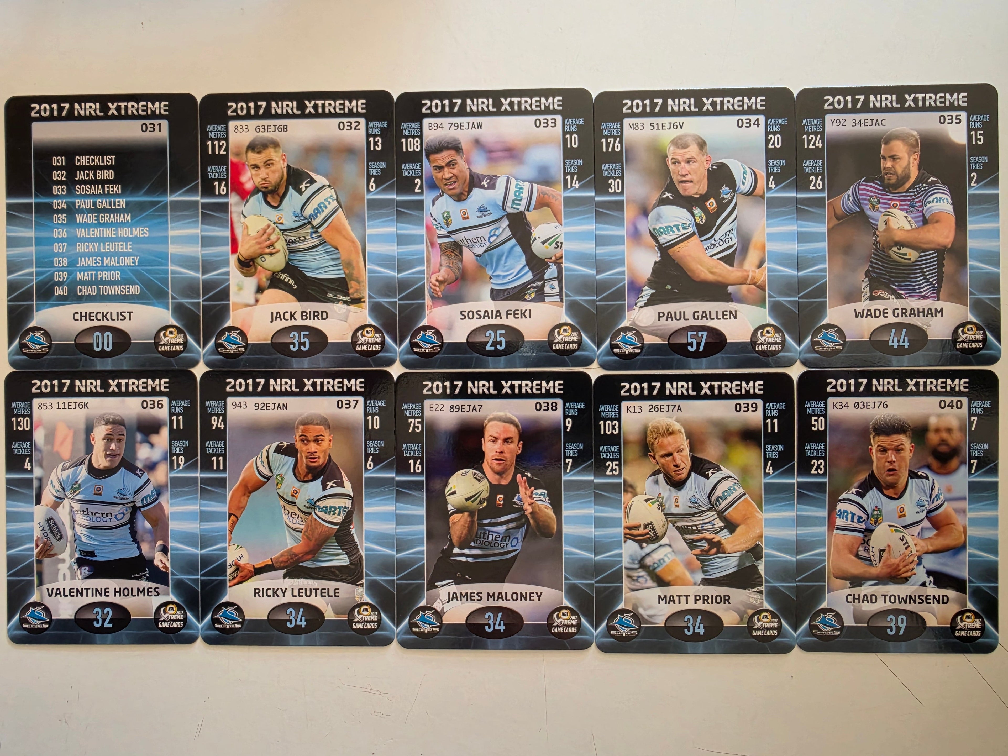 NRL 2017 Extreme | Cronulla Sutherland Sharks Base Team Set