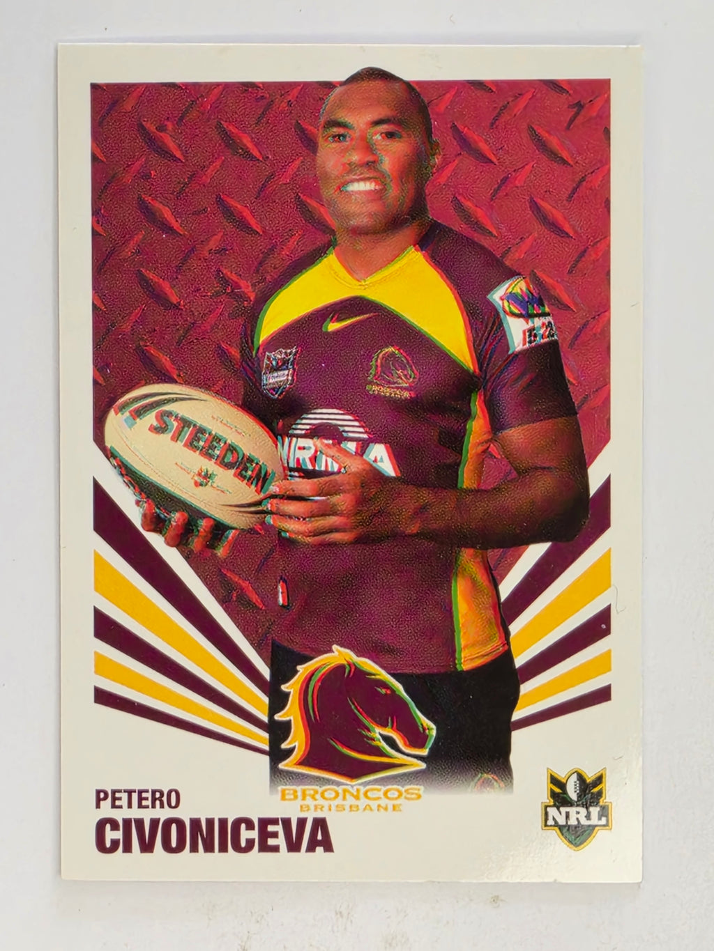 NRL 2012 Daily Telegraph | #001 Petero Civoniceva | Brisbane Broncos
