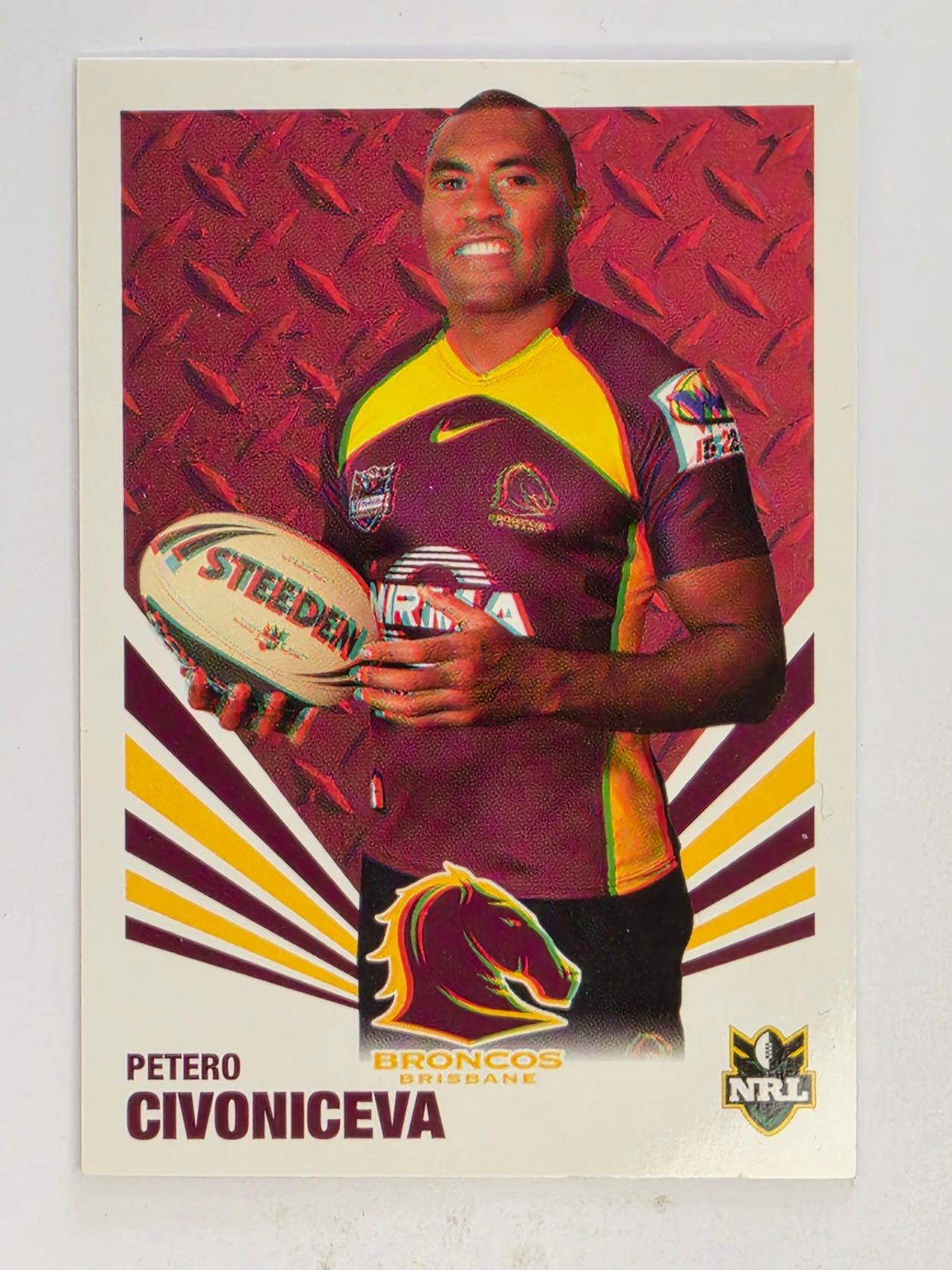 NRL 2012 Daily Telegraph | #001 Petero Civoniceva | Brisbane Broncos