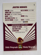 NRL 2012 Daily Telegraph | #005 Justin Hodges | Brisbane Broncos