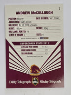 NRL 2012 Daily Telegraph | #007 Andrew McCullough | Brisbane Broncos