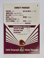 NRL 2012 Daily Telegraph | #008 Corey Parker | Brisbane Broncos