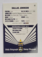 NRL 2012 Daily Telegraph | #042 Dallas Johnson | North Queensland Cowboys