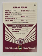 NRL 2012 Daily Telegraph | #063 Kieran Foran | Manly Warringah Sea Eagles