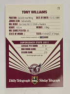 NRL 2012 Daily Telegraph | #071 Tony Williams | Manly Warringah Sea Eagles