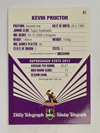 NRL 2012 Daily Telegraph | #081 Kevin Proctor | Melbourne Storm