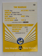 NRL 2012 Daily Telegraph | #102 Tim Mannah | Parramatta Eels