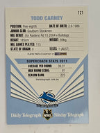 NRL 2012 Daily Telegraph | #121 Todd Carney | Cronulla Sutherland Sharks