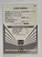 NRL 2012 Daily Telegraph | #169 Lewis Brown | New Zealand Warriors