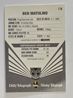 NRL 2012 Daily Telegraph | #178 Ben Matulino | New Zealand Warriors