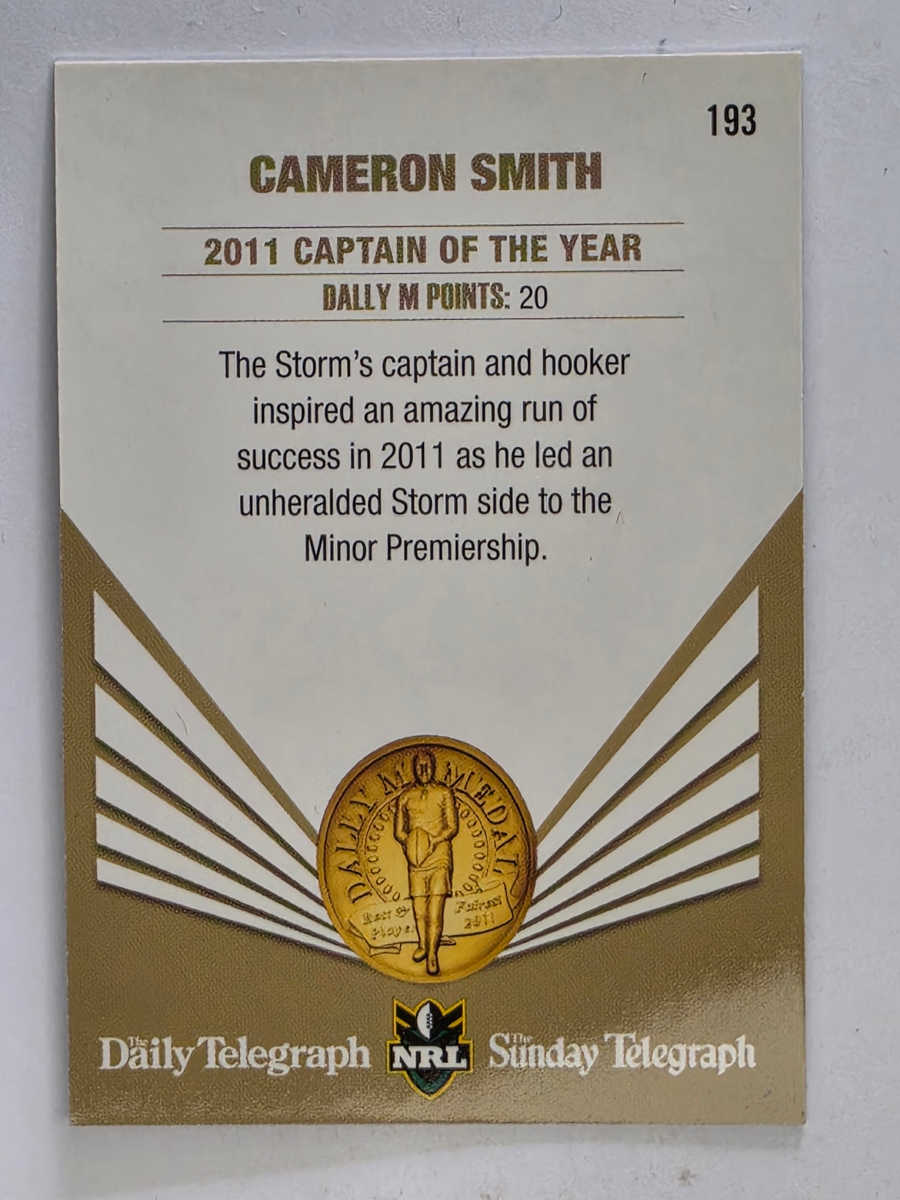 NRL 2012 Daily Telegraph | #193 Cameron Smith Dally M