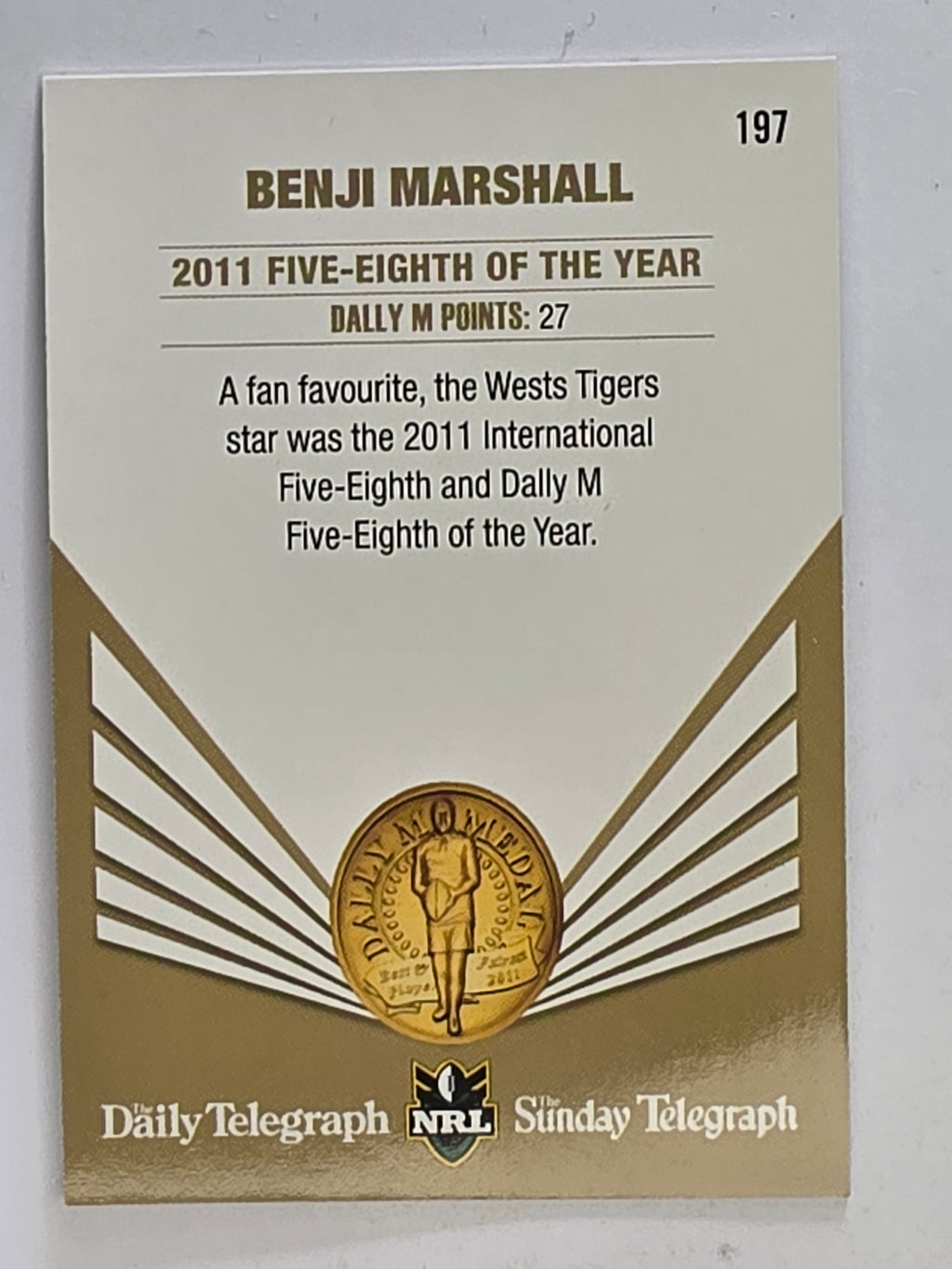 NRL 2012 Daily Telegraph | #197 Benji Marshall Dally M