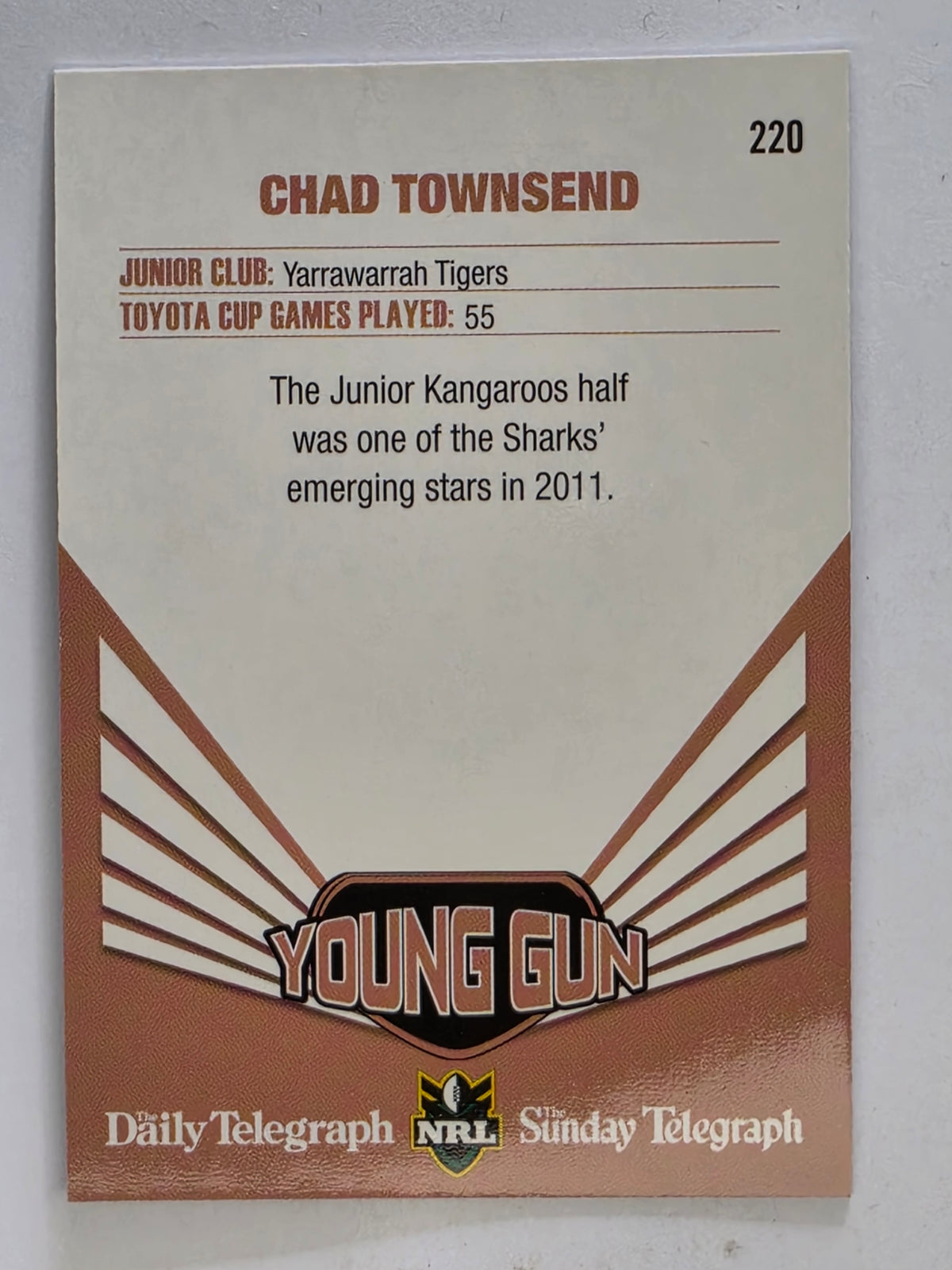 NRL 2012 Daily Telegraph | #220 Chad Townsend Young Gun