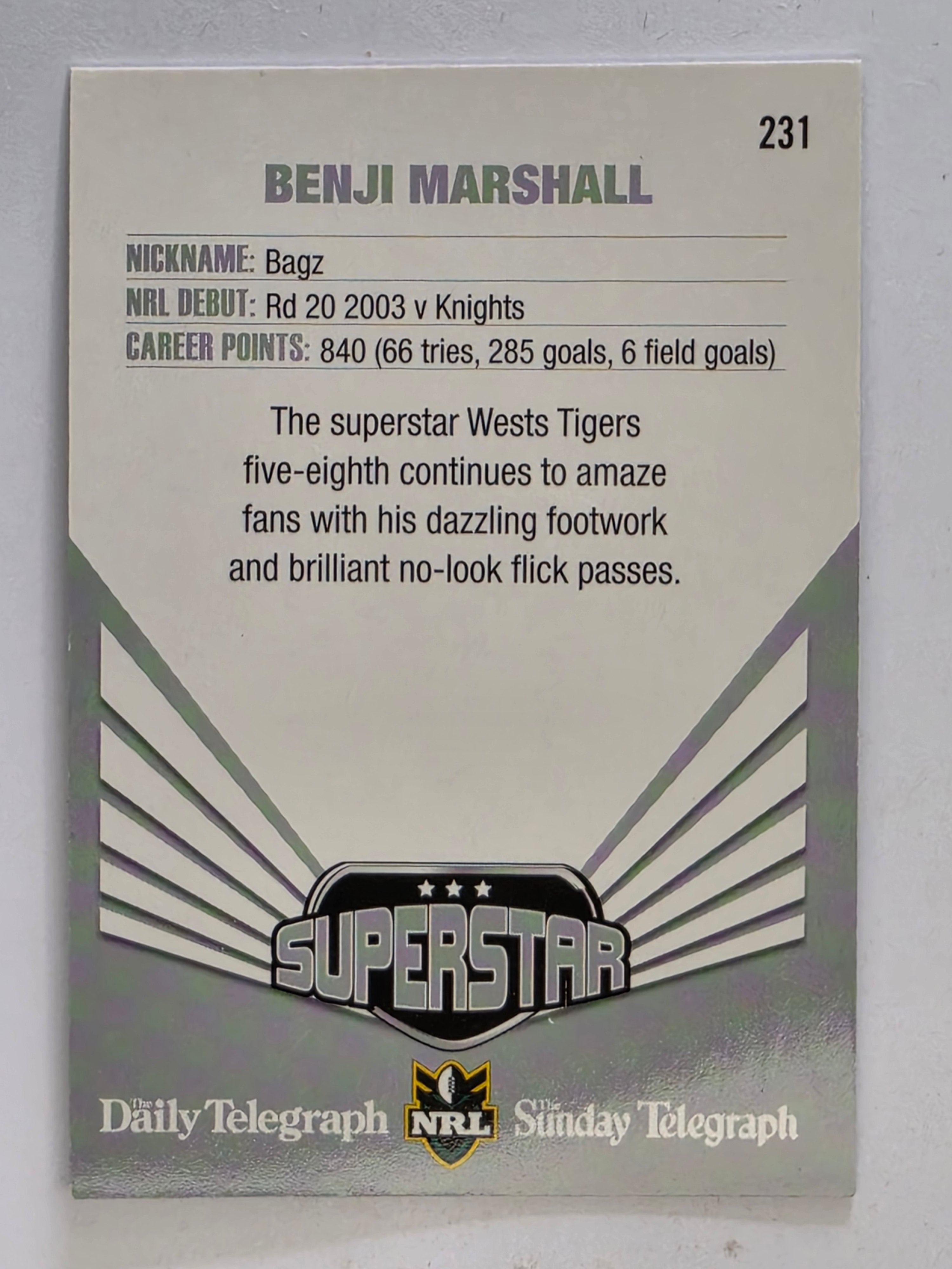 NRL 2012 Daily Telegraph | #231 Benji Marshall Superstar