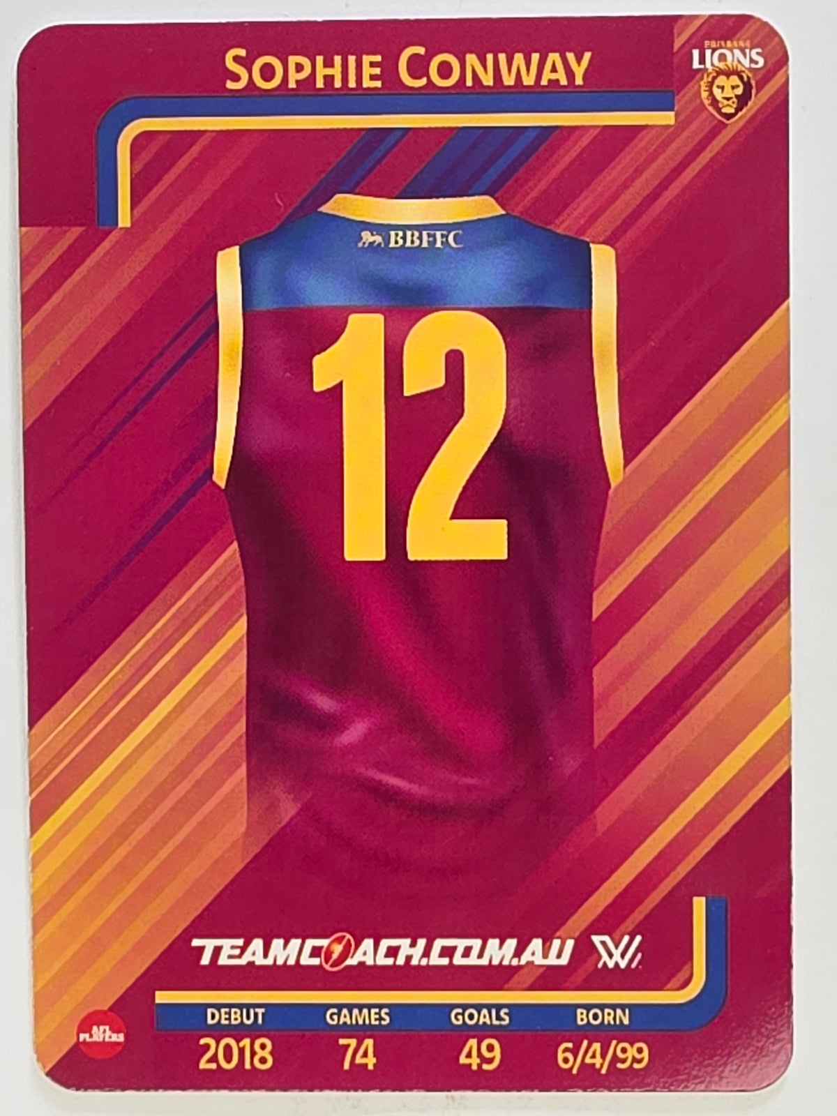 2025 AFLW TeamCoach | #007 Sophie Conway | Brisbane Lions