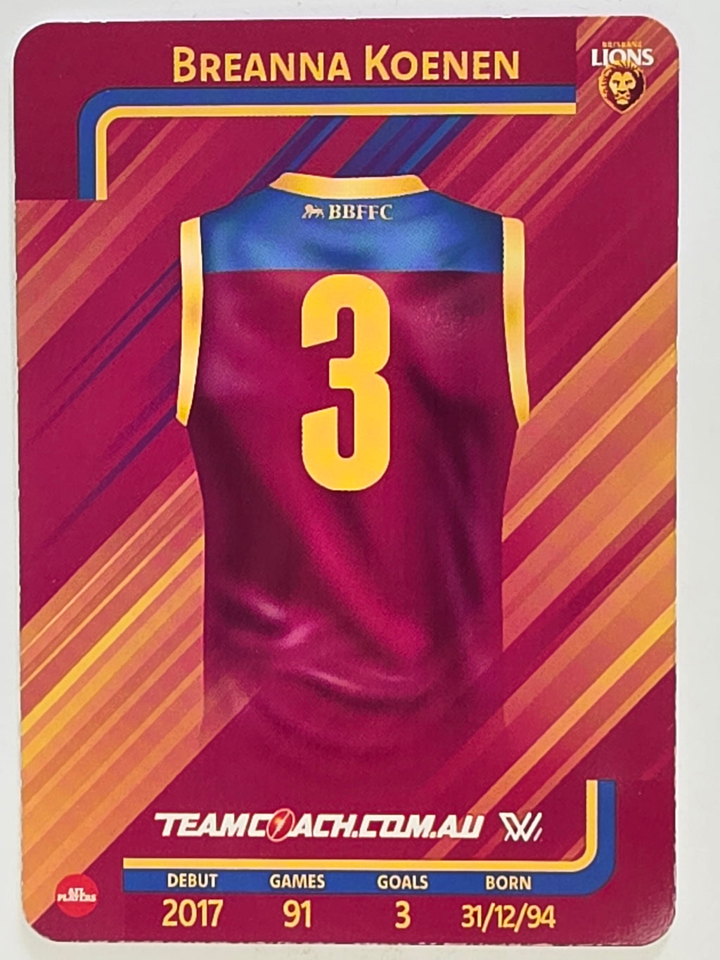 2025 AFLW TeamCoach | #010 Breanna Koenen | Brisbane Lions