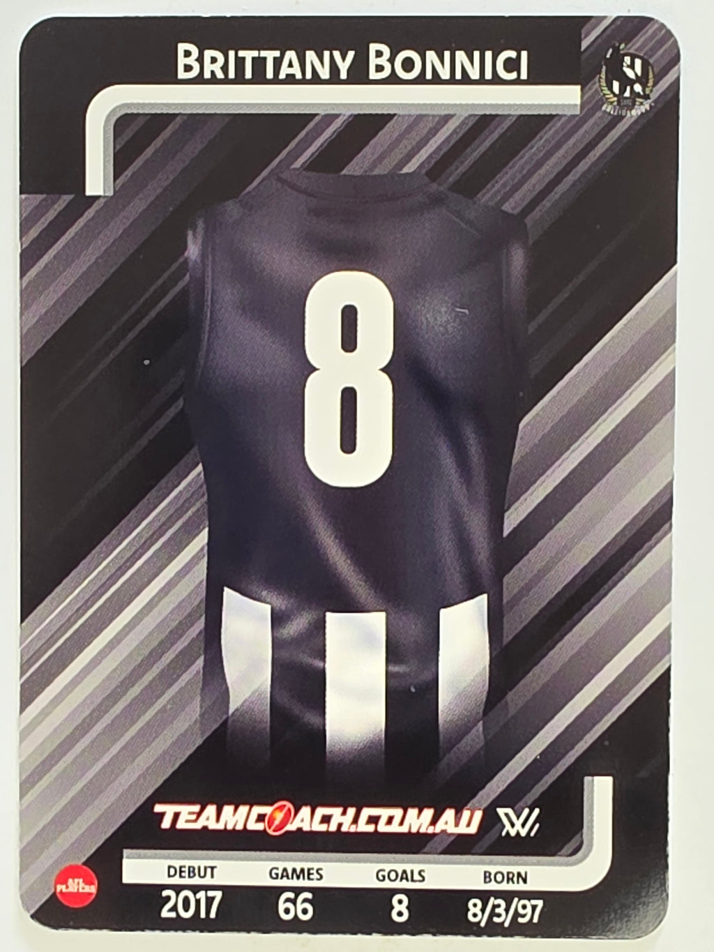 2025 AFLW TeamCoach | #016 Brittany Bonnici | Collingwood Magpies