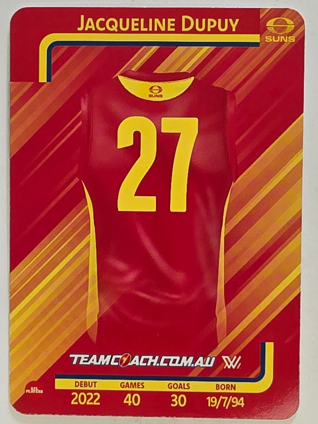 2025 AFLW TeamCoach | #037 Jacqueline Dupuy | Gold Coast Suns