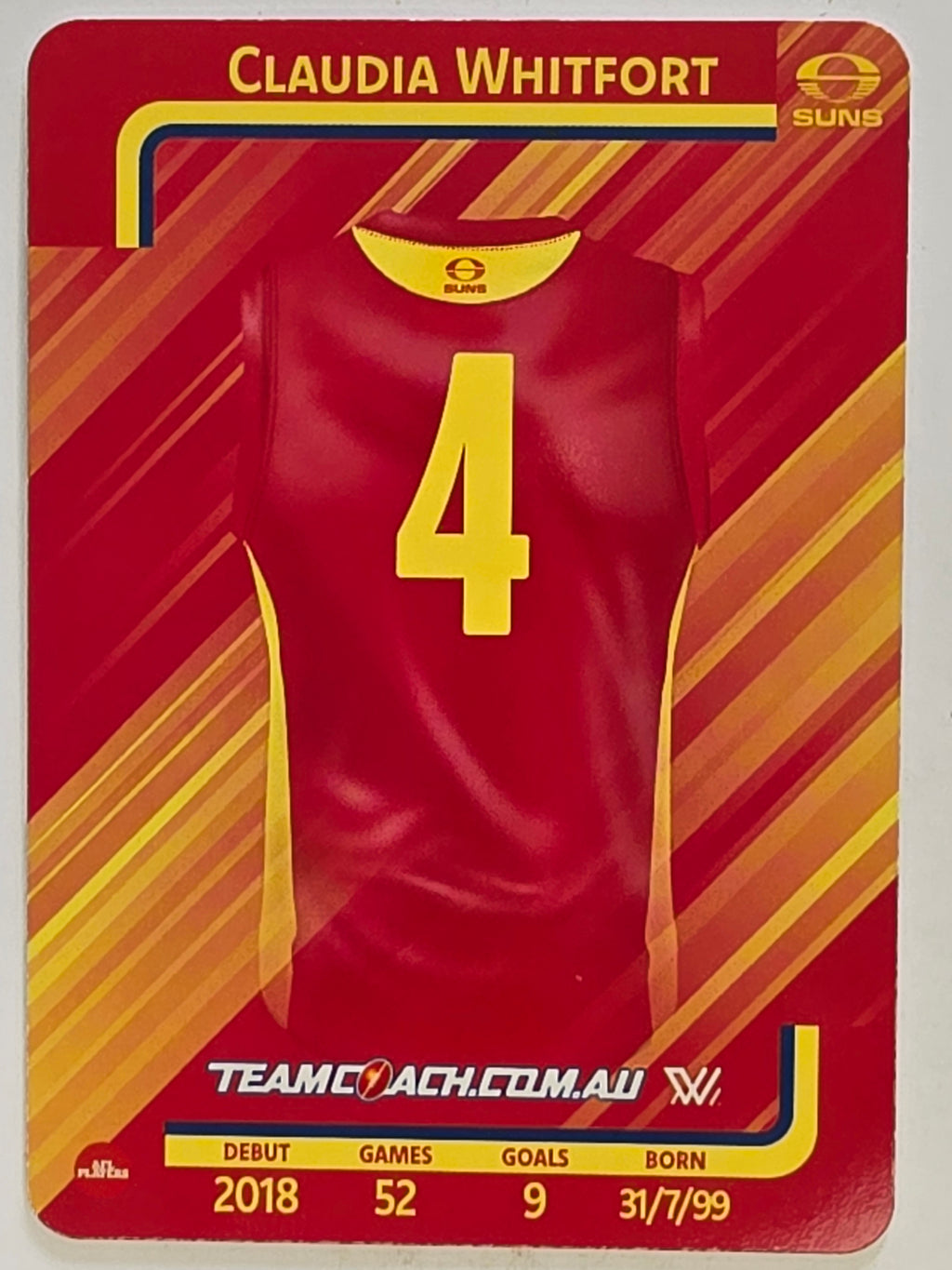 2025 AFLW TeamCoach | #040 Claudia Whitfort | Gold Coast Suns