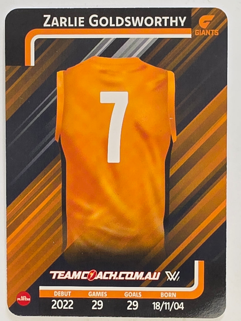 2025 AFLW TeamCoach | #043 Zarlie Goldsworthy | Greater Western Sydney Giants