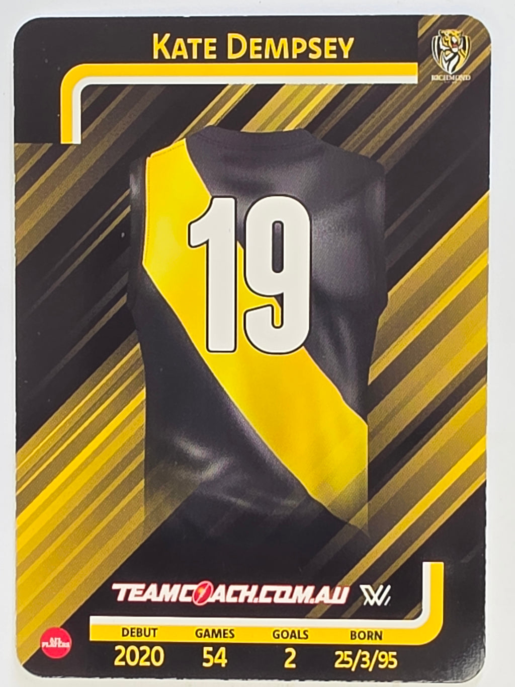 2025 AFLW TeamCoach | #068 Kate Dempsey | Richmond Tigers