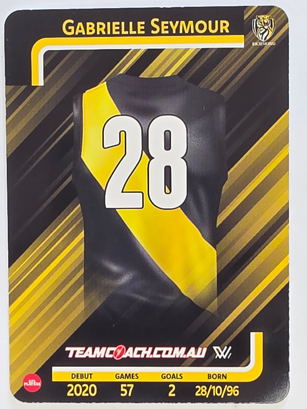 2025 AFLW TeamCoach | #070 Gabrielle Seymour | Richmond Tigers