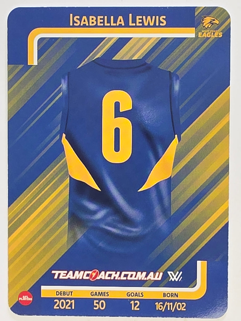 2025 AFLW TeamCoach | #081 Isabella Lewis | West Coast Eagles