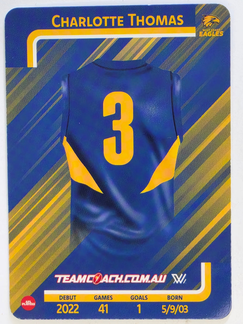 2025 AFLW TeamCoach | #085 Charlotte Thomas | West Coast Eagles