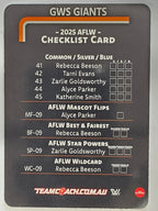 2025 AFLW TeamCoach | #CL-09 Greater Western Sydney Giants Checklist