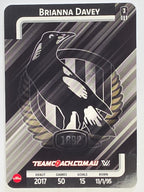 2025 AFLW TeamCoach | Silver Parallel #018 Brianna Davey | Collingwood Magpies