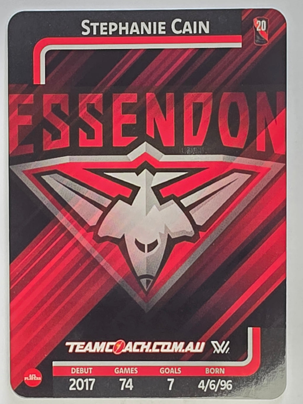 2025 AFLW TeamCoach | Silver Parallel #021 Stephanie Cain | Essendon Bombers