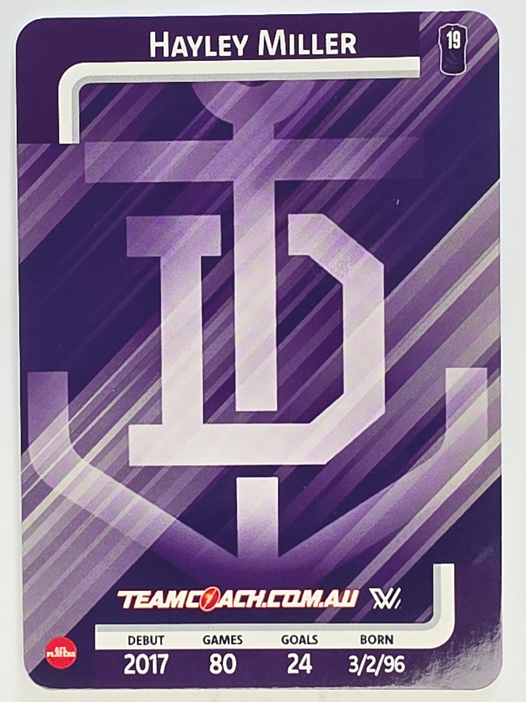 2025 AFLW TeamCoach | Silver Parallel #027 Hayley Miller | Fremantle Dockers