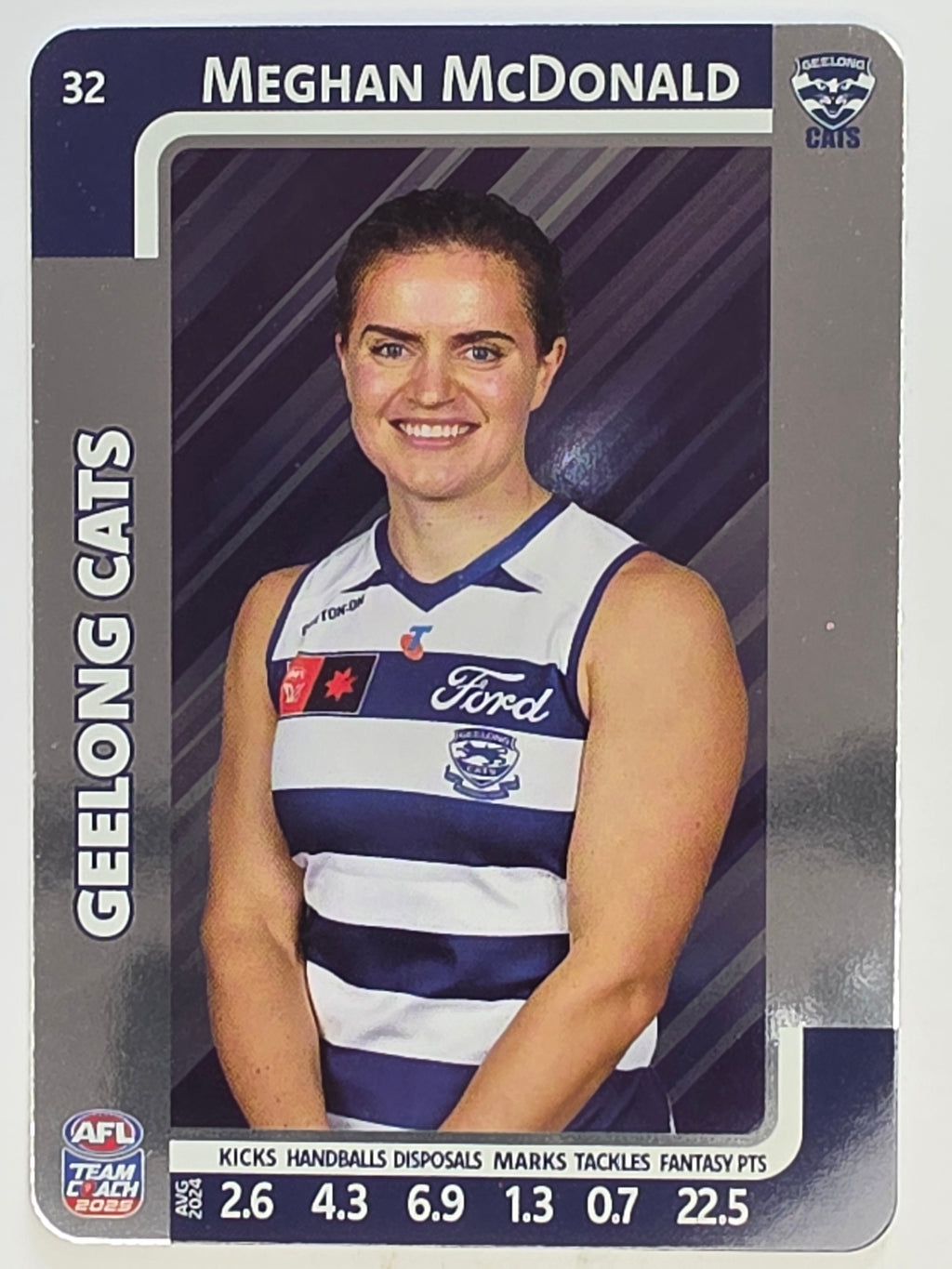 2025 AFLW TeamCoach | Silver Parallel #032 Meghan McDonald | Geelong Cats