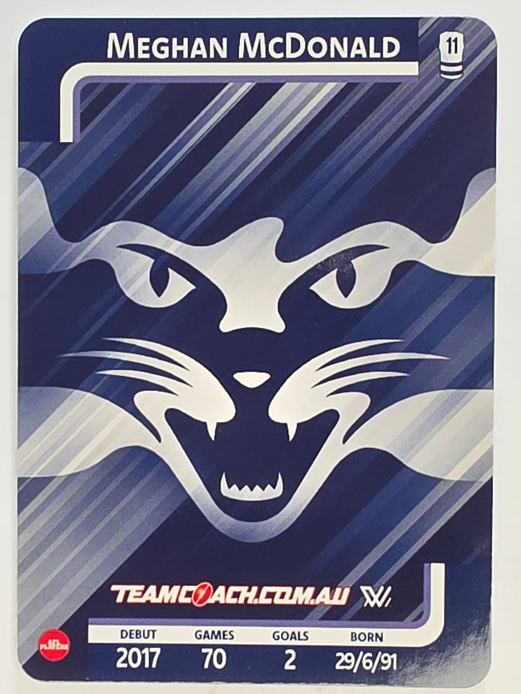 2025 AFLW TeamCoach | Silver Parallel #032 Meghan McDonald | Geelong Cats