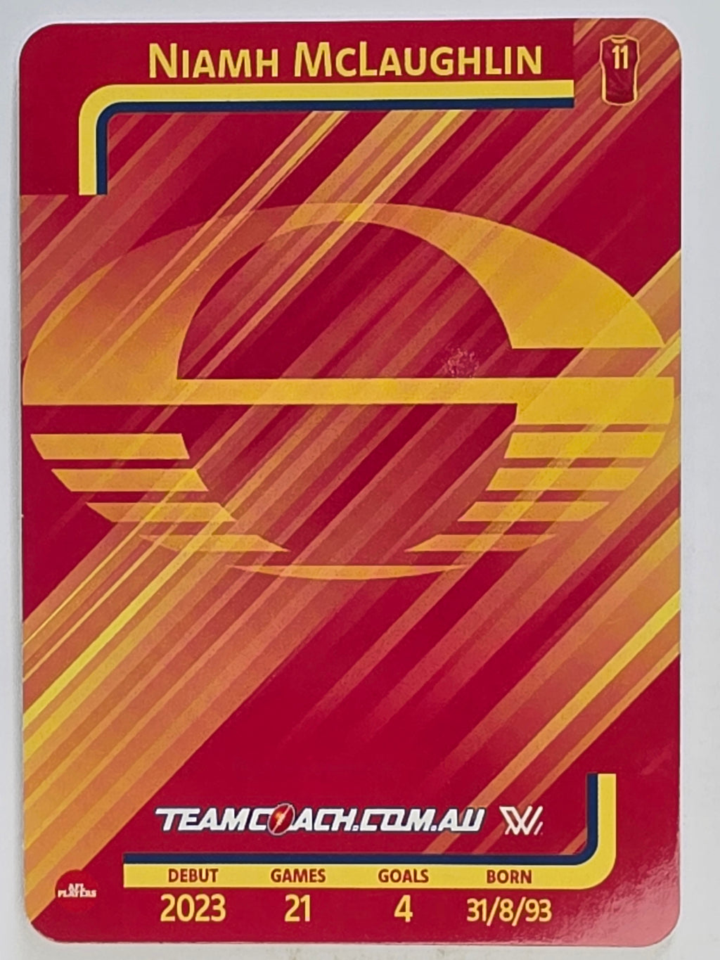 2025 AFLW TeamCoach | Silver Parallel #038 Niamh McLaughlin | Gold Coast Suns